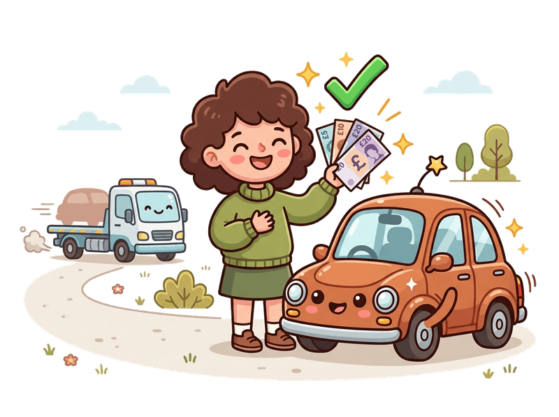 Step 4: Get Paid — Bank transfer on collection in Mitcham. No waiting, no chasing. The money is yours before we drive away with your old car.